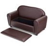 Costzon Kids Couch, 2-in-1 Double Seat Sofa with Under Seat Storage, PU Leather, Toddler Armrest Chair for Kids Room, Gift for Boys & Girls - 3 of 4