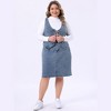Women's Plus Size Two Piece Sets Retro Button-Up Jean Denim Vests and Elastic Waist Pencil Jeans Skirts - Agnes Orinda - 4 of 4
