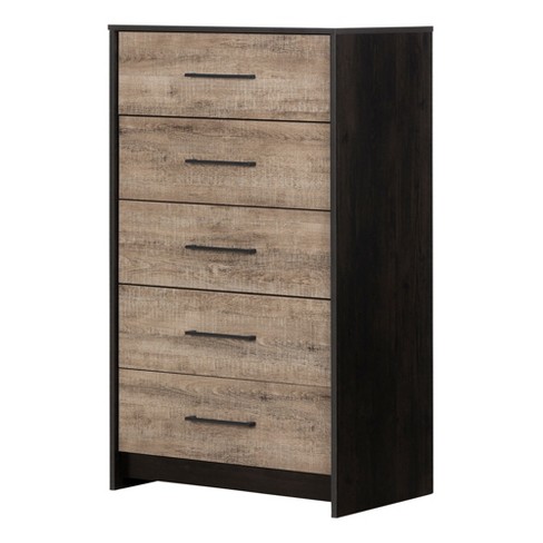 Londen 5 Drawer Chest Weathered Oak Black South Shore Target