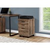 Monarch Specialties File Cabinet Rolling Mobile Storage Drawers Printer Stand Office Work Laminate Brown Contemporary Modern - 2 of 4