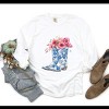 Simply Sage Market Cowboy Boots Floral Garment Dyed Long Sleeve - 3 of 4