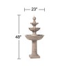 John Timberland Stafford Rustic 3 Tier Cascading Bubbler Outdoor Floor Water Fountain 48" for Yard Garden Patio Home Deck Porch House Exterior Balcony - 4 of 4