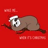 Girl's Lost Gods Christmas Wake Me Sloth T-Shirt - 2 of 4