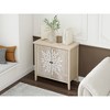 2-Door Carved Storage Cabinet with Adjustable Shelf, Accent Furniture for Living Room, Hallway, Kitchen - 2 of 4