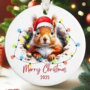 Lomsoe Squirrel Ornament Squirrel Christmas Ornament Christmas Tree Squirrels Gifts Ceramic Hanging Ornament Christmas Decor Christmas Gift - 1 of 4