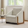 Modern Chenille Fabric Upholstered Accent Arm Chair,Comfy Leisure Wood Side Frame Armchair,Living Room Bedroom Reading Chair-Coolbibila - 2 of 4