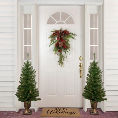 28" Eucalyptus Pine Cone Artificial Christmas Swag