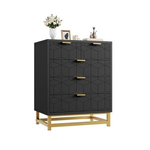 Zstar Five-Drawer Dresser with Metal Legs - 1 of 4