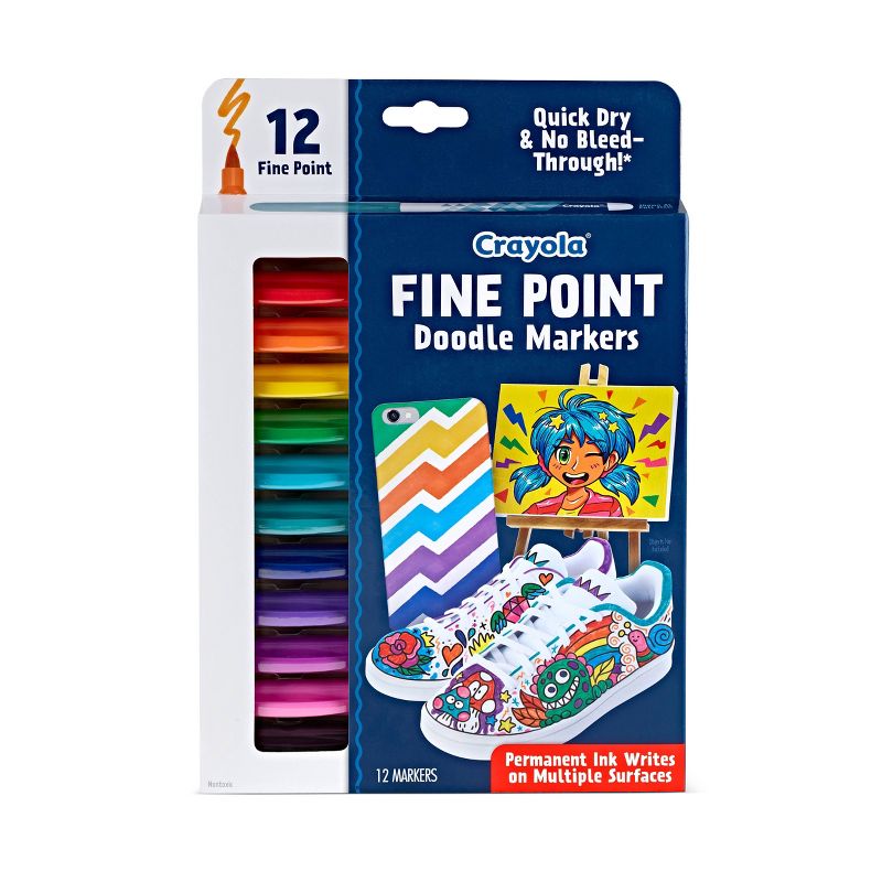 Crayola 12pk Doodle &#38; Draw Fine Point Doodle Markers, 1 of 7