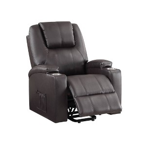 Acme Furniture Evander Leather Aire Power Recliner Sofa Brown - 1 of 4