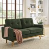 67.7" W Loveseat Sofa, Mid-Century Modern Upholstered Tufted Loveseat With Wooden Legs, Button Tufted Upholstered Small Couch for Bedroom - 2 of 4