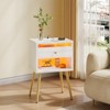 Pinmoco LED Nightstand with Charging Station, Modern Bedside Table with Drawer - 2 of 4