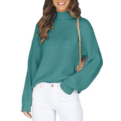 Womens Turtleneck Long Sleeve Pullover Sweaters Oversized Chunky ...