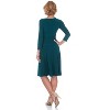 Rekucci Women's Slimming 3/4 Sleeve Fit and Flare Crossover Tummy Control Dress - 3 of 4
