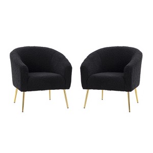 Set of 2 Vicenza Barrel Chair with Metal Legs | Karat Home - 1 of 4