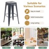 YOUNIKE Set of 4 Metal Bar Stools Backless Stackable Indoor-Outdoor Use Industrial Counter Height Bar Chairs - 4 of 4