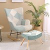 NicBex Linen Fabric Glider Rocking Chair,Upholstered Nursery Rocking Chairs with High Backrest,Cozy Rocking Chair,Nursing Chair for Bedroom - 2 of 4