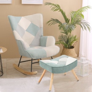 NicBex Accent Chair Rocking Chair Mid Century Modern Glider Rocking Chair with Patchwork Linen for Living Room, Bedroom - 1 of 4