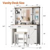 GlasFlength Vanity Tables Modern Makeup Table with Sleek Storage for Bedroom or Dressing Area, White,39.4”*15.7”*56.7" - 3 of 4