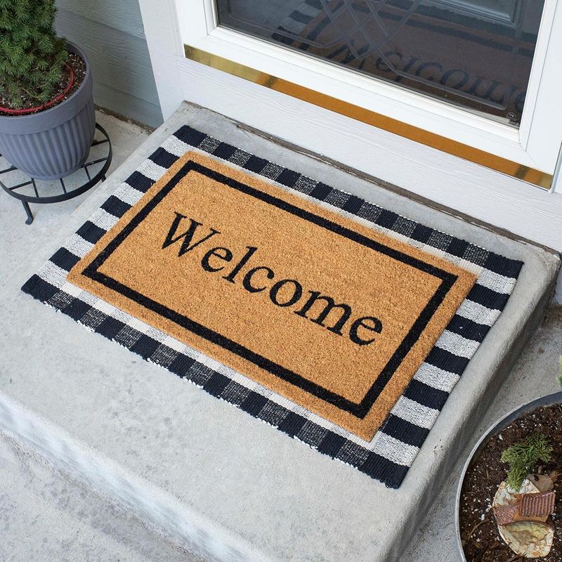 BirdRock  Home Layered Welcome Mat with Vinyl Backing for Door Entryway 24 x 36, 2 of 8