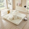 Cloud Boneless Convertible Floor Sofa Bed, Foldable Compressed Lover Seat Lounge Sleeper, High Density Sponge & Lightroy Fabric(Beige) - 4 of 4