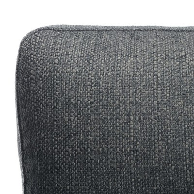 Slate Grey Tufted Linen Accent Chair with Splayed Wood Legs