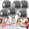 KatchOn, Silver Disco Ball Balloons Decorations -22 Inch, Pack of 6 | 4D Sphere Balloons | 70s Party Decorations - 3 of 4