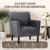 Modern Accent Chair for Living Room, Upholstered Fabric Armchair with Backrest and Arms, Single Sofa Chair for Bedroom or Office, Green - 4 of 4