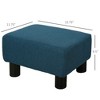 NicBex Linen Ottoman Foot Stool,End of Bed Bench with Plastic Legs,Versatile Foot Rest for Bedroom,Living Room Furniture,Blue - 3 of 4