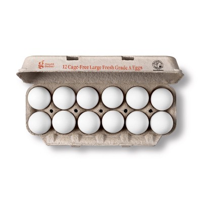 Cage-Free Large White Fresh Grade A Eggs (CA SEFS Compliant) - 24oz/12ct - Good &#38; Gather&#8482; (Packaging May Vary)