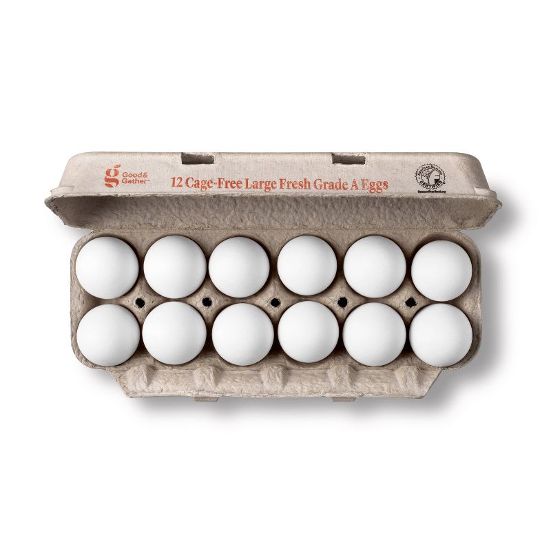 Cage-Free Large White Fresh Grade A Eggs (CA SEFS Compliant) - 24oz/12ct - Good &#38; Gather&#8482; (Packaging May Vary), 2 of 4