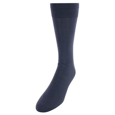 Vannucci Men's Mercerized Cotton Solid Color Dress Socks, Gray : Target