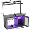 Aheaplus Fish Tank Stand with Hutch and Storage Cabinet, Aquarium Cabinet with Power Outlet & LED Light - 3 of 4