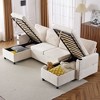 NicBex Modern 111.8" Pull Out Sofa Bed Chenille Convertible Sleeper Sofa with Hidden Storage for Living Room - 3 of 4