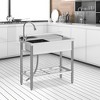 Stainless Steel Utility Sink Freestanding, Single Bowl Kitchen Sink with Countertop, Storage Shelf, Laundry Tub for Garage Shop Outdoor - 3 of 4