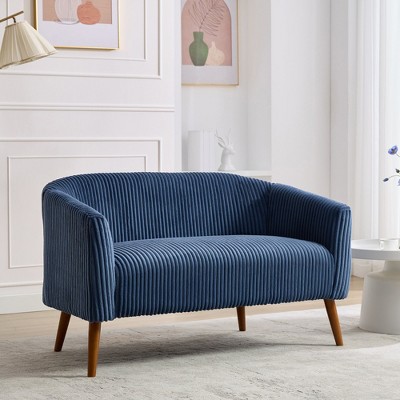 Hrinhom 50.8"W Modern Loveseat,Upholstered Corduroy 2-Seater Sofa With Wood Legs