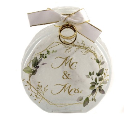 Stony Creek 4.5" Mr & Mrs Pre Lit Round Jar Wedding Marriage  -  Decorative Vases