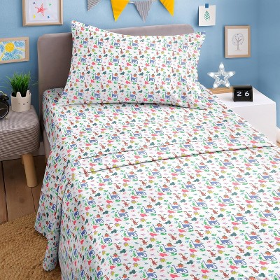 Kids 4 Piece Bed Sheet Set - Cute & Cozy Wrinkle-Resistant with Vibrant Designs - CGK Linens.