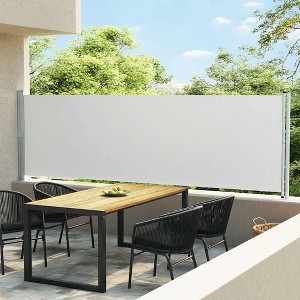 vidaXL Patio Retractable Side Awning 55.1"x236.2" Cream - 1 of 4