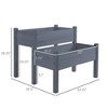 Okak 2-Tier Elevated Wooden Garden Bed 33.8x33.5x28.3 Inch Raised Planter for Vegetables, Herbs, Flowers - 2 of 4