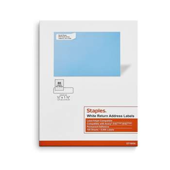 Staples Laser/Inkjet Shipping Labels 0.5"W x 1.75"L White 80 Labels/Sheet 18056/SIWO090