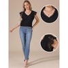 INSPIRE CHIC Women's Lace Hollow-Out Summer Causal Cap Sleeve V Neck Blouses - 2 of 4