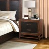 Vynxaria Two Drawer Nightstand - Rustic Elegance with No Assembly Required - 4 of 4