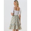 INSPIRE CHIC Women's Ruffle Hem Elastic Waist Flowy A-Line Swing Floral Midi Skirt - 4 of 4