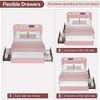 Jojoka Bed Frame with 2 Flexible Drawers and Bookcase Headboard,Upholstered Platform Bed for Boys/Girls,No Box Spring Needed - 3 of 4