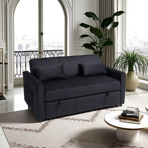 NicBex Convertible Sofa Bed Loveseat Couch with Pull Out Bed & Adjustable Backrest,Upholstered Sleeper Sofa for Living Room,Bedroom - 1 of 4