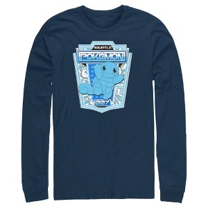 Men's Pokemon Squirtle Metallic Badge Long Sleeve Shirt - 1 of 4