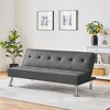 Yaheetech Faux Leather Adjustable Convertible Sofa Bed Couch Futon for Living Room - 2 of 4