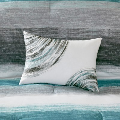 Madison Park Aqua Seth Comforter and Cotton Sheet Set (Twin) 7pc: Microfiber Bedding, Embroidered, OEKO-TEX Certified — фото 7