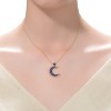 Guili Sterling Silver Moon Charm Necklace with Gold and Black Plating, Featuring Sapphire Cubic Zirconia for a Celestial Jewelry Style - 3 of 3
